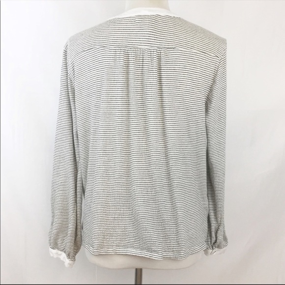 VCUG | Anthropologie Dolan Henley Stripped Top M - Picture 5 of 8
